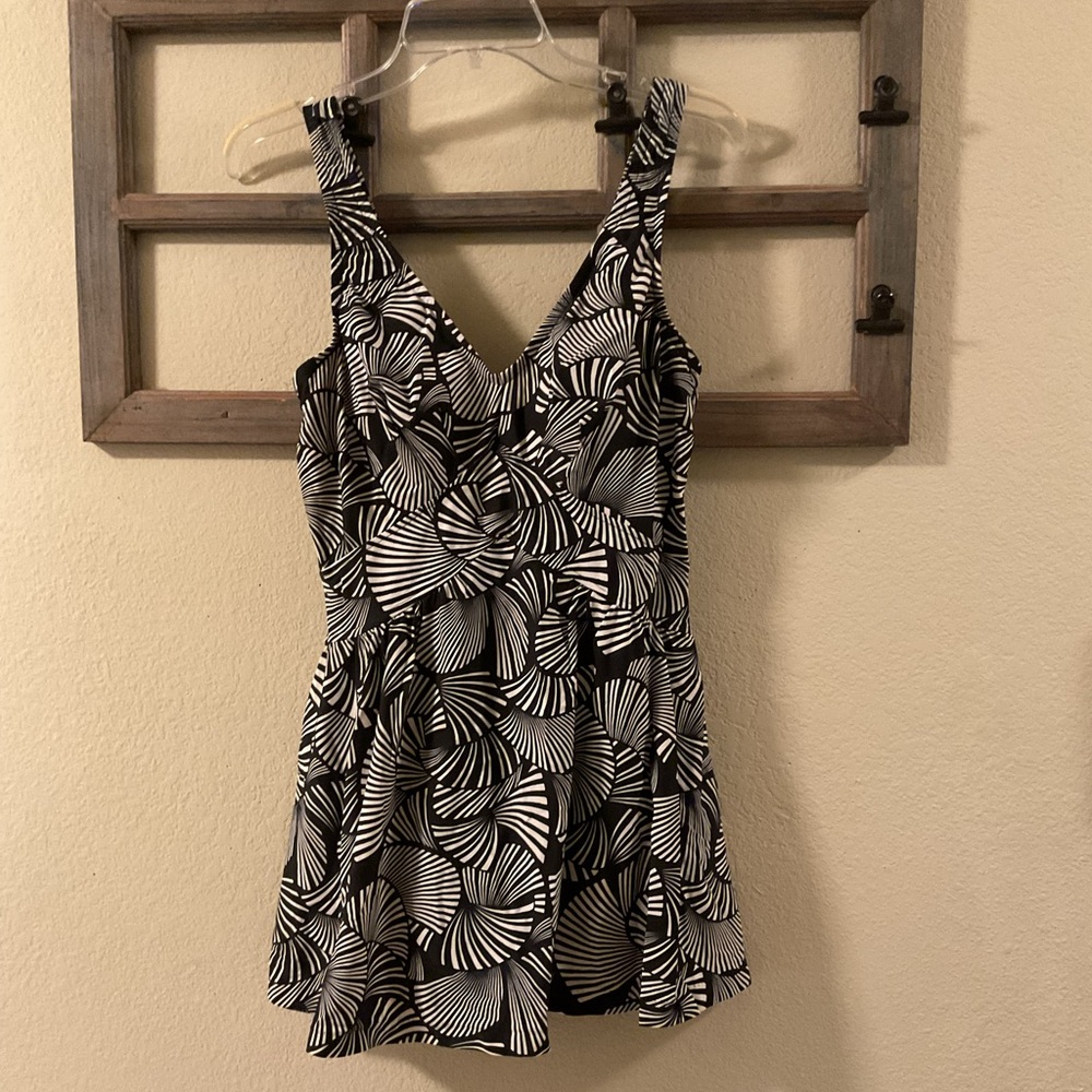 Azul Black and White Swim Dress